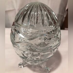 vintage egg shaped footed dish